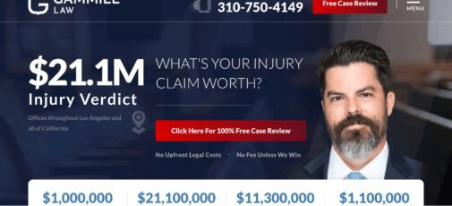 Gamill Law homepage screenshot