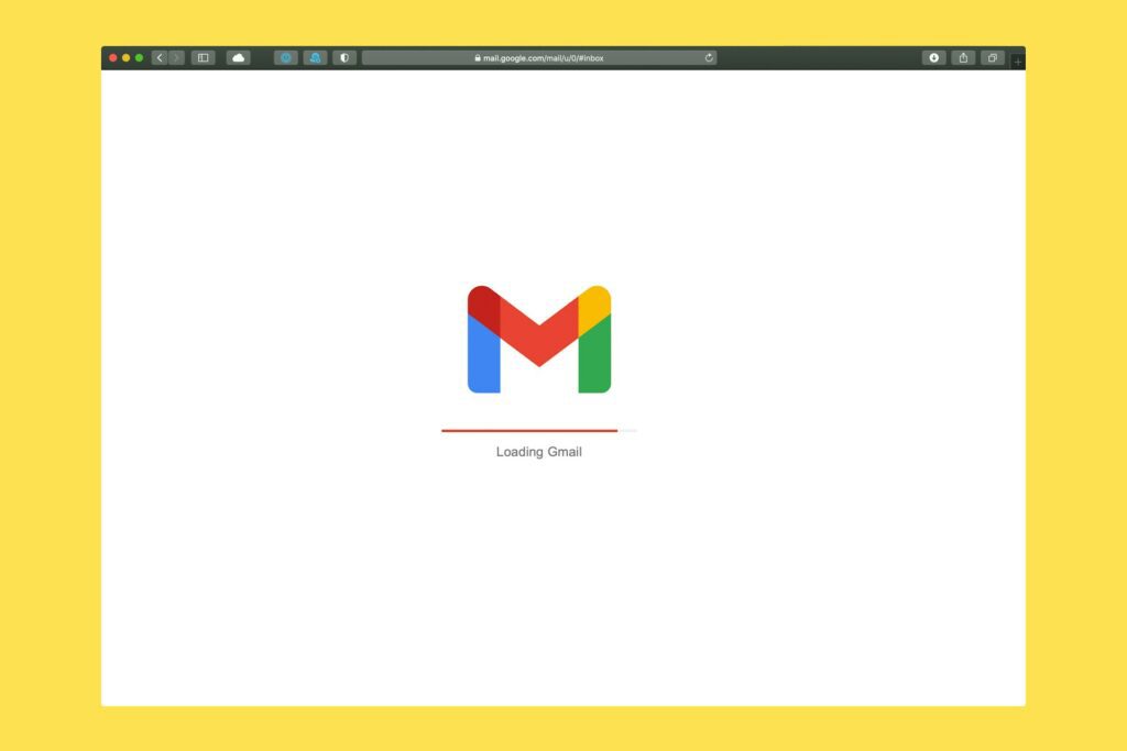 a Gmail loading screen
