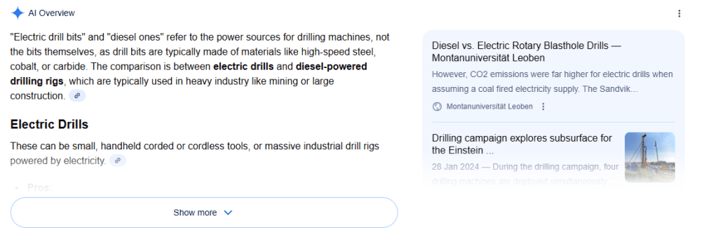 A screenshot showing a head-to-head comparison of drills