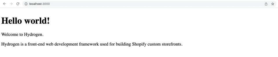 a ‘hello world’ template for Shopify Hydrogen