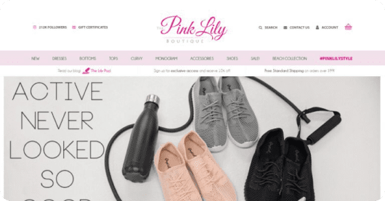 Homepage of Pink Lily