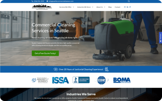 Homepage of Seattle Commercial Cleaners