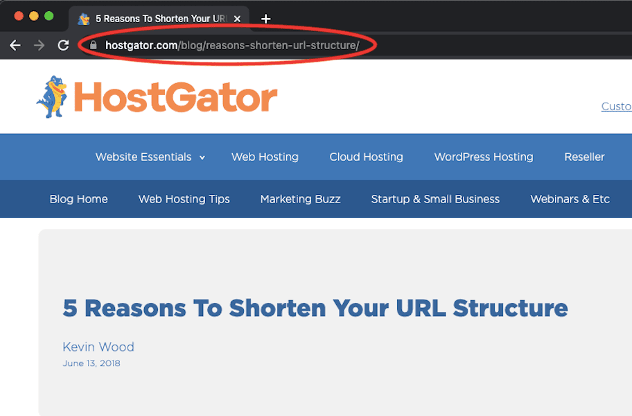 Screenshot of a blog discussing the importance of short URLs