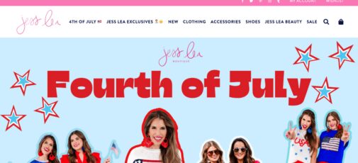 Jess Lea Boutique homepage screenshot