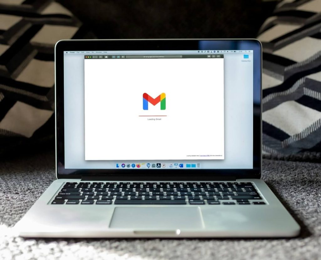 Open laptop screen showing Gmail logo