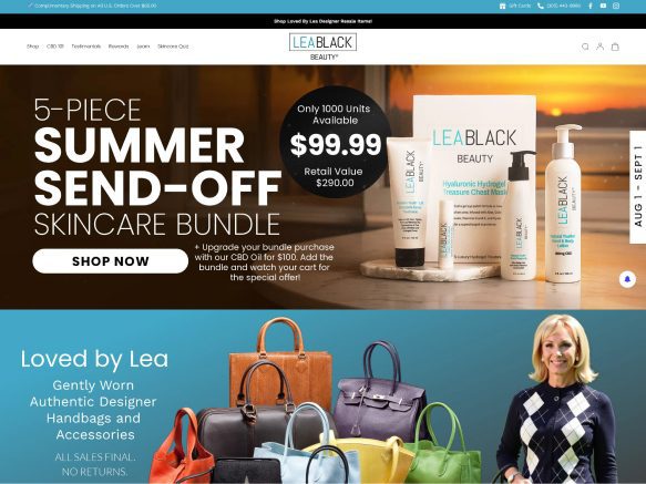 Lea Black Beauty website desktop screenshot