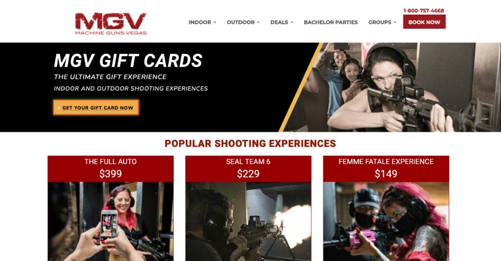 Machine Guns Vegas homepage screenshot