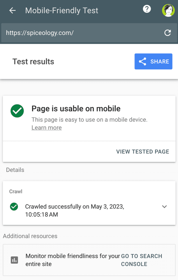 Google’s mobile-friendly test shows you how your website performs on mobile devices
