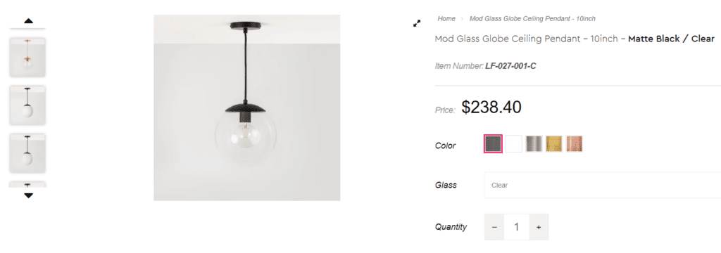 Mod glass globe ceiling pendant product page