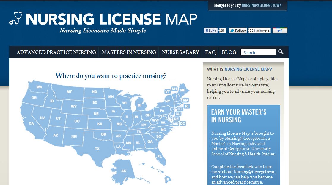 Nursing License Map screenshot