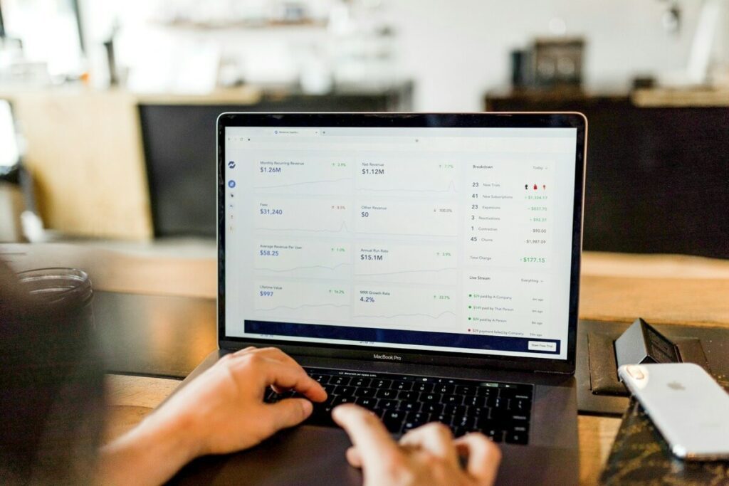 a person browsing an analytics dashboard