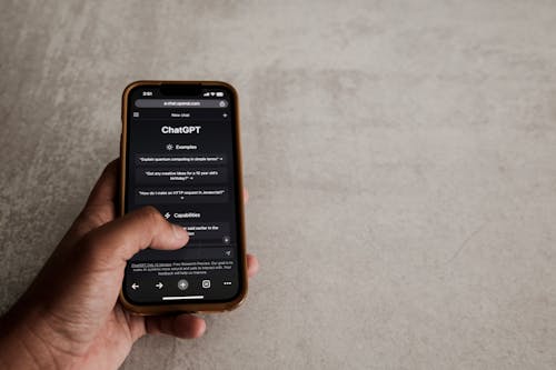 a person using ChatGPT on their phone