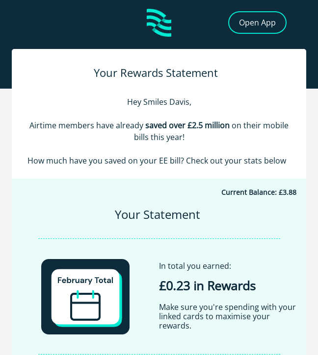 a personalized email about mobile bills
