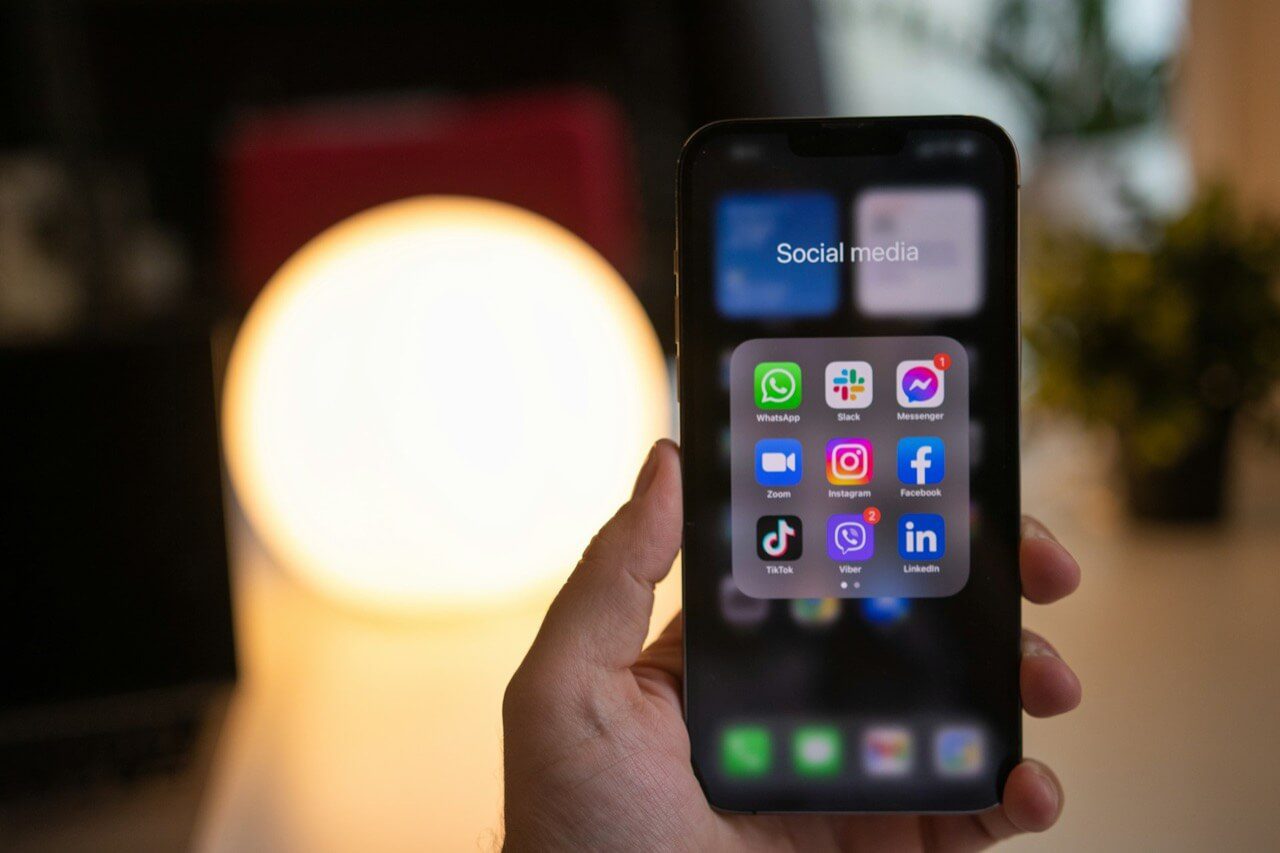 Phone screen showing social media apps