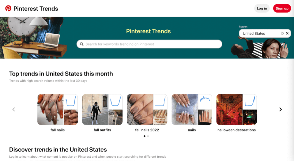 Pinterest trends page