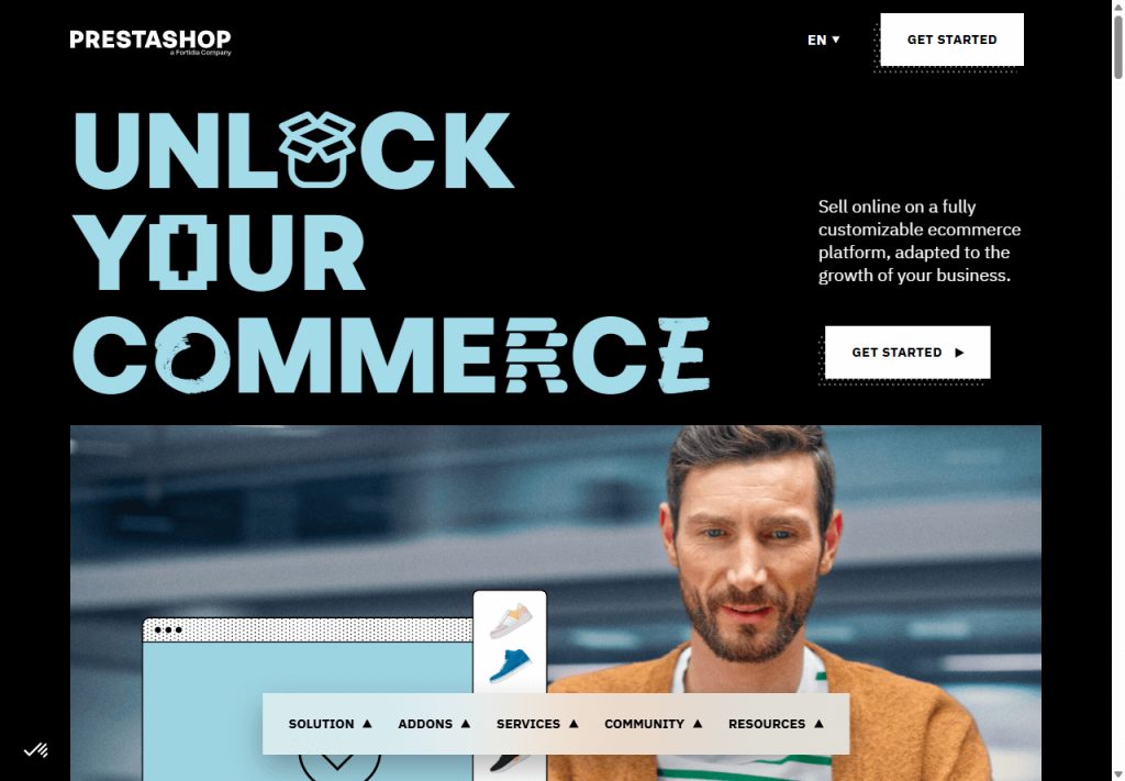 Pretashop’s homepage