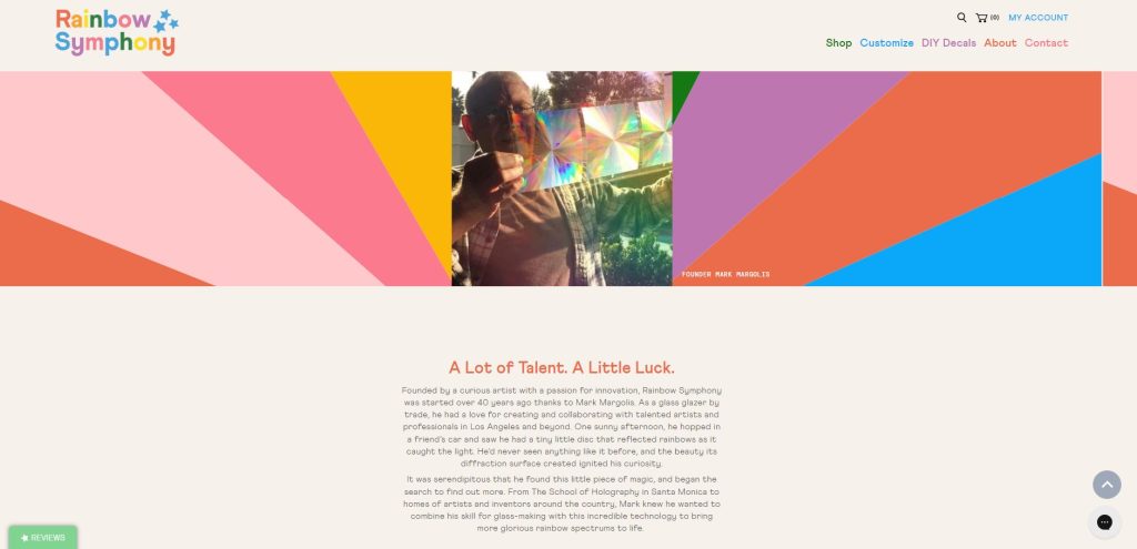 Beginning of the story on the Rainbow Symphony About Us page