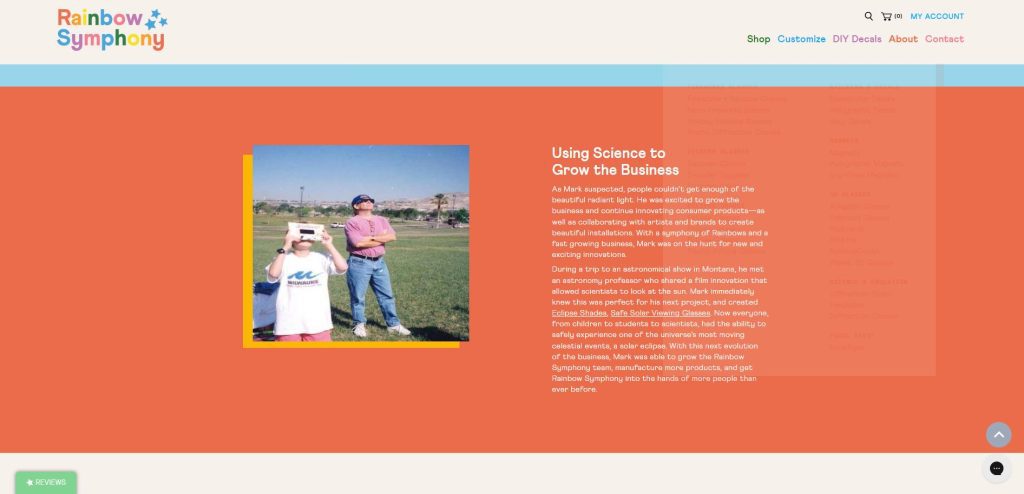 The story on the Rainbow Symphony About Us page continues
