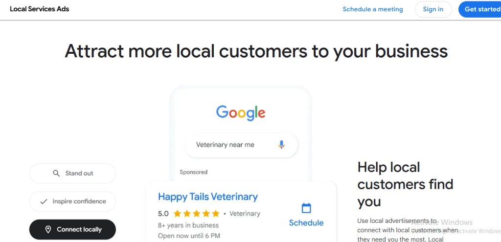 Screenshot of a Google Local Services Ads Webpage
