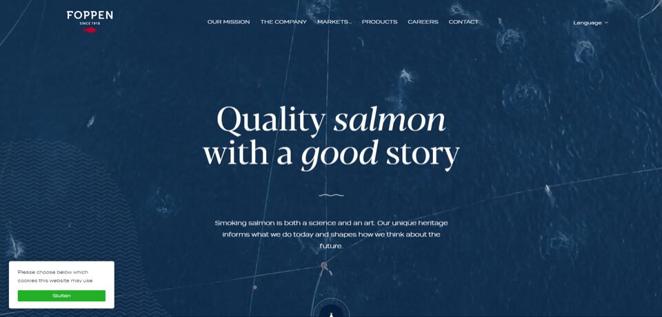 seafood store homepage featuring salmon