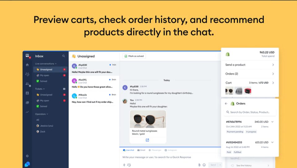 a Shopify chatbot tool for ecommerce