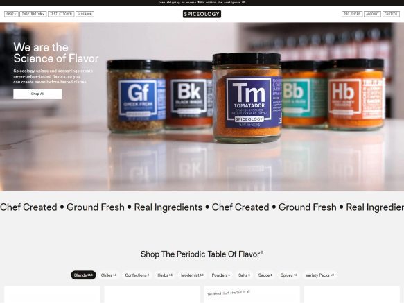 Spiceology website desktop screenshot