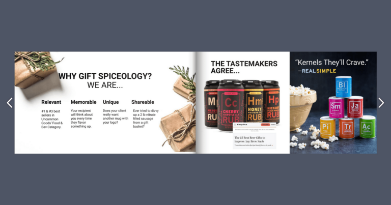 Screenshot of Spiceology's product catalogue