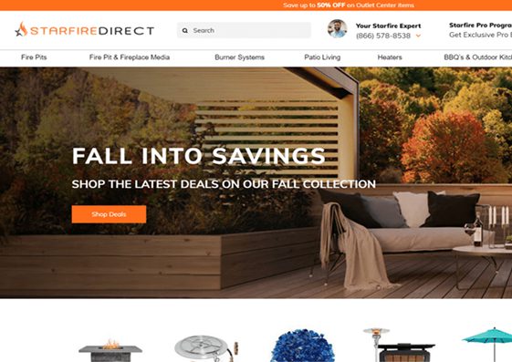 Starfire Direct website desktop screenshot