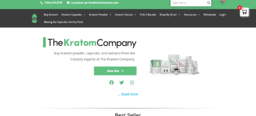 The Kratom Company homepage