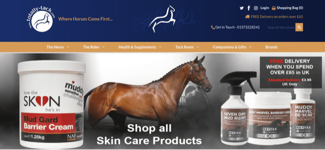 totally tack horse website screenshot