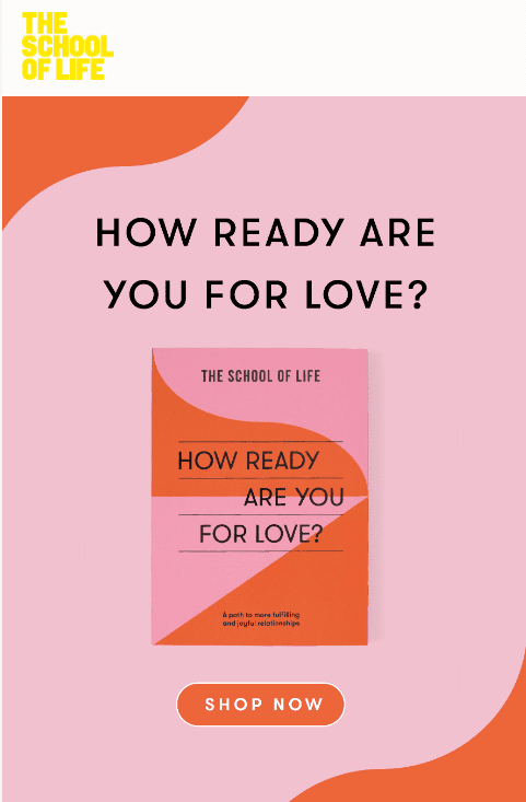 a Valentine’s Day marketing email for the School of Life