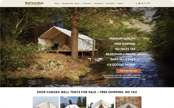 Wall Tent Shop website.