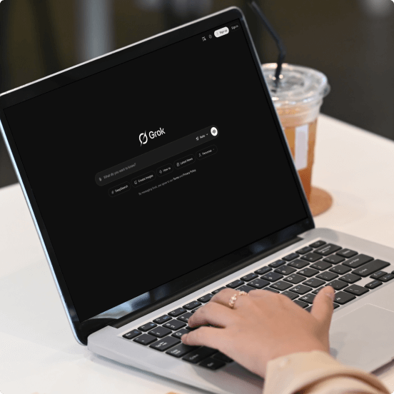 laptop with Grok open