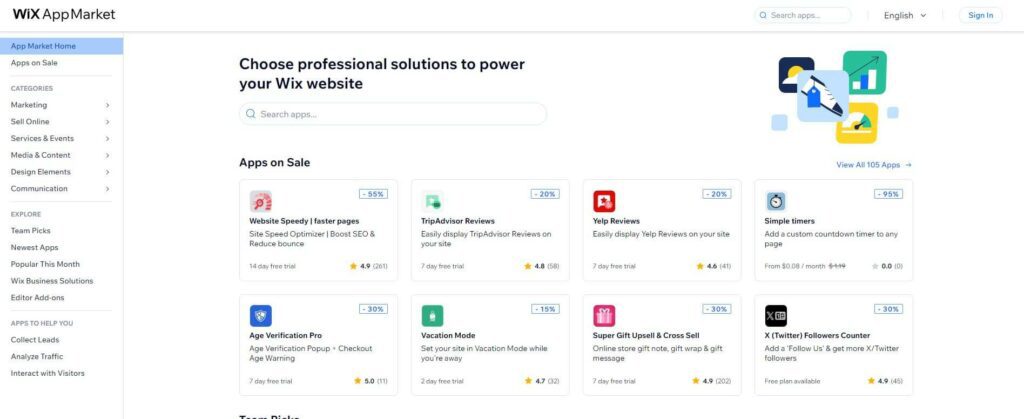 Wix App Market