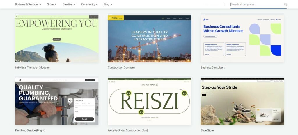 Wix templates