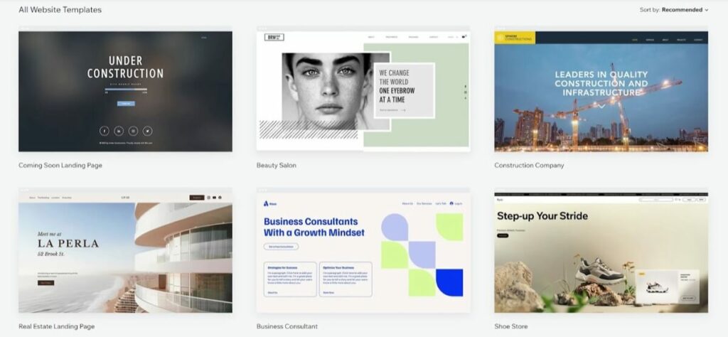 Wix templates